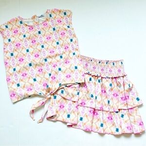 2/25 Pleat Collection Girls pleat. Skirt Outfit Set 2pc